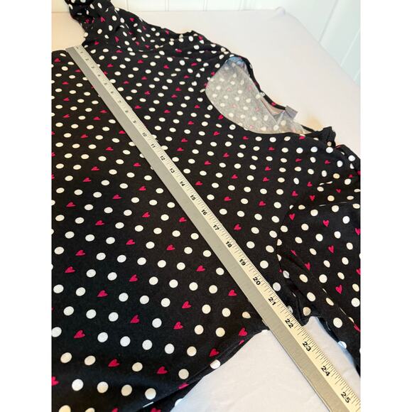 Chico's Women's XL Whimsigoth Heart Polka Dot Long Sleeve Cotton Modal Shirt - Picture 9 of 12